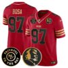 49ers Faithful & John Madden Patch Vapor Jersey – All Stitched – Black Scarlet – Nick Bosa Jersey