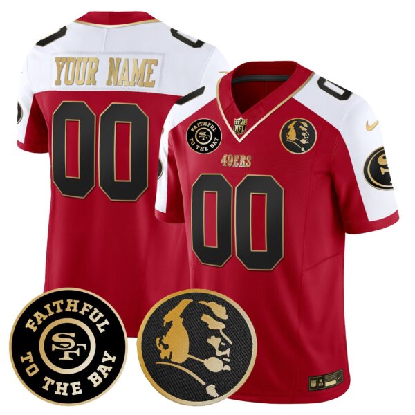 49ers Faithful & John Madden Patch Vapor Custom Jersey – All Stitched – Alternate Jersey