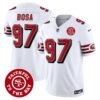 49ers Throwback Faithful To The Bay Patch Vapor Limited Jersey – All Stitched – White – Nick Bosa Jersey