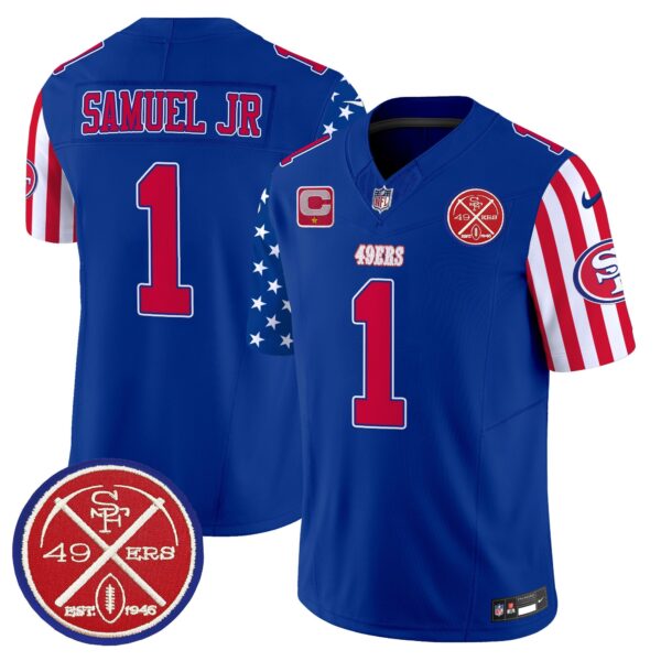 49ers American Style Vapor Limited Jersey – All Stitched – Royal – Deebo Samuel Jersey