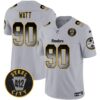 Steelers Arch Smoke 412 Patch Vapor Limited Jersey – All Stitched – Gray – T. J. Watt Jersey