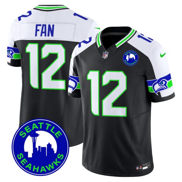 Seahawks 2024 Seattle City Patch Vapor Limited Jersey – All Stitched – Black Alternate – 12Th Fan Jersey