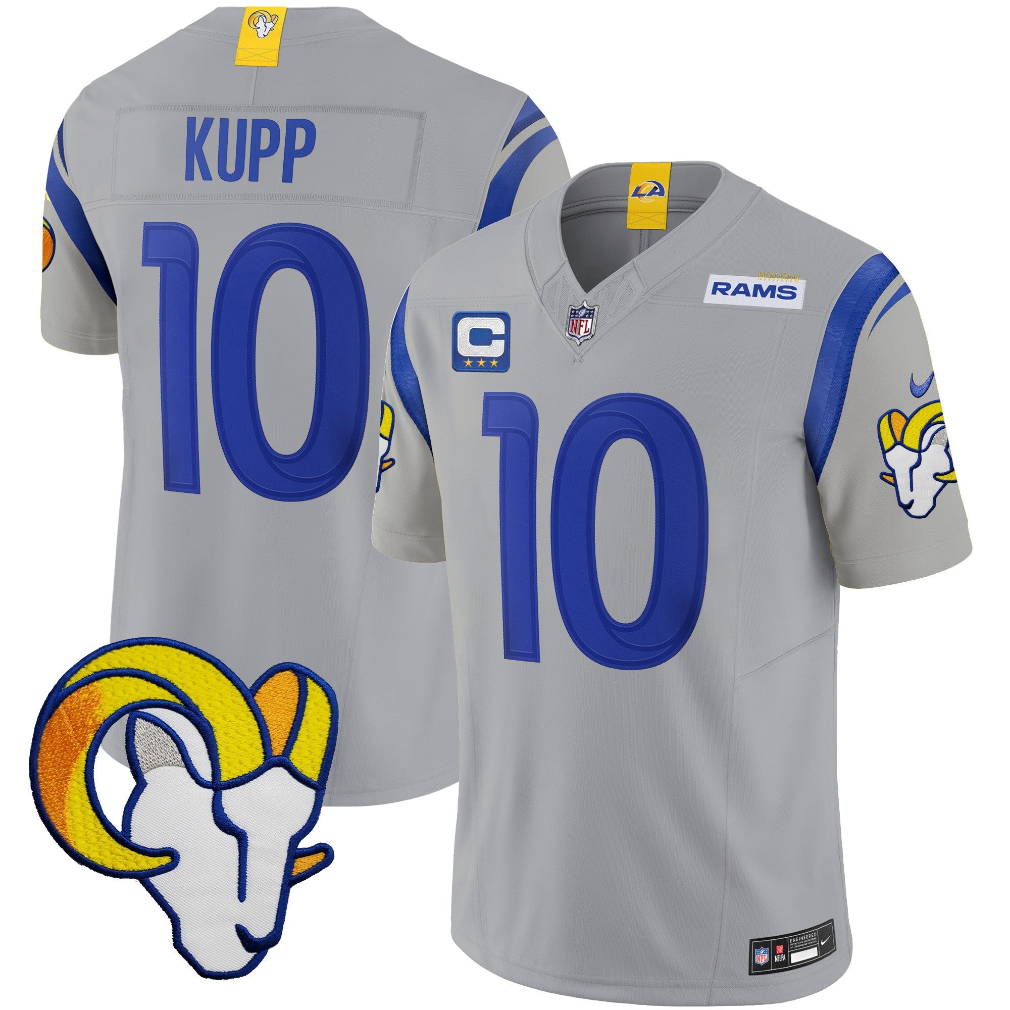 Rams Vapor Limited Jersey V2 – All Stitched – Gray – Cooper Kupp Jersey