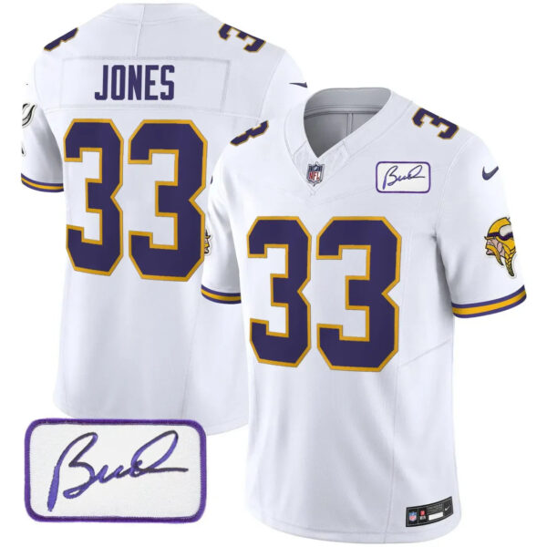 Vikings Vapor Limited Player 2024 Jersey TLA – All Stitched – White – Aaron Jones Jersey