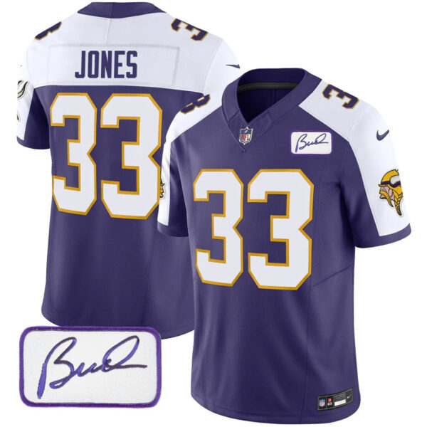 Vikings Vapor Limited Player 2024 Jersey TLA – All Stitched – Purple Alternate – Aaron Jones Jersey