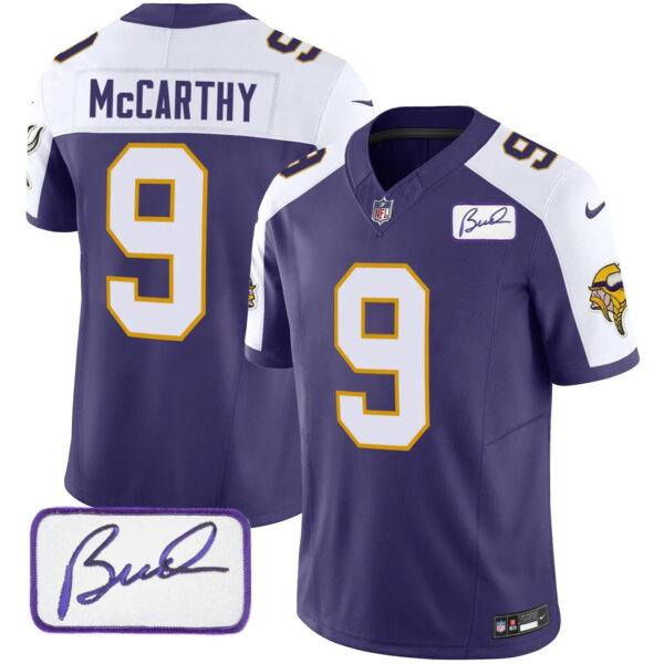 Vikings Vapor Limited Player 2024 Jersey TLA – All Stitched – Purple Alternate – J.J. McCarthy Jersey