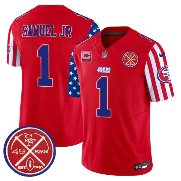49ers American Style Vapor Limited Jersey – All Stitched – Red – Deebo Samuel Jersey