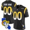 Rams California Patch Vapor Limited Custom Jersey – All Stitched – Black Jersey