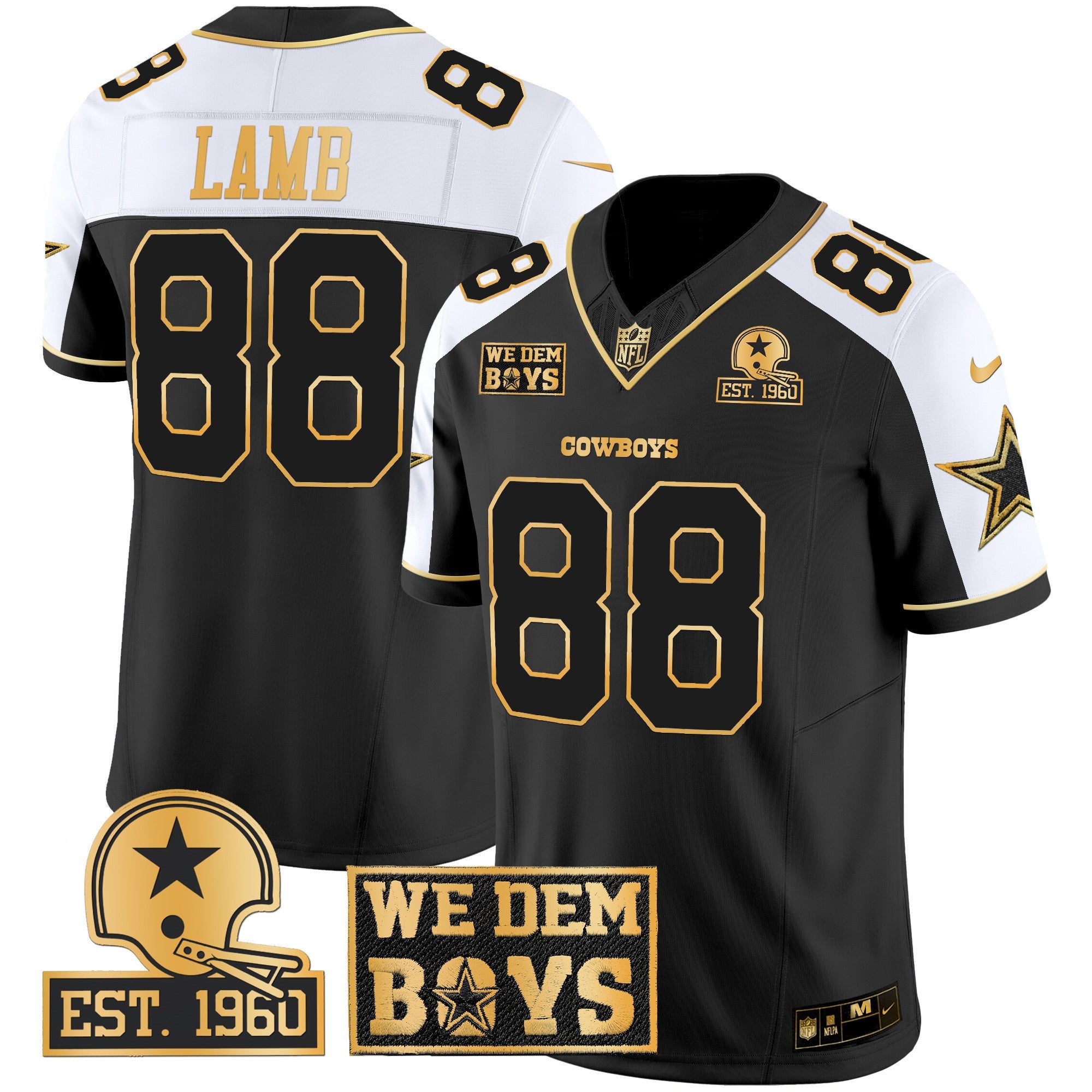 Cowboys Est. 1960 & We Dem Boyz Patch Gold Vapor Limited Jersey – All Stitched – Alternate – CeeDee Lamb Jersey