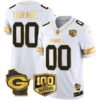Packers 100th Season & Home Patch Gold Vapor Limited Custom Jersey All Stitched – White Gold Jersey