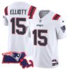 Patriots Massachusetts Patch Vapor Jersey – All Stitched – White – Ezekiel Elliott Jersey