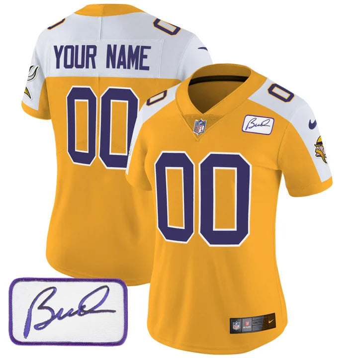 Vikings Vapor Limited 2024 Custom Jersey TLA – All Stitched – Women – Gold Alternate Jersey