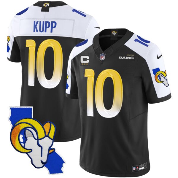 Rams California Patch Vapor Limited Jersey – All Stitched – Black Alternate – Cooper Kupp Jersey