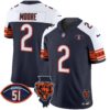 Bears Illinois & Dick Butkus Patch Vapor Limited Jersey – All Stitched – Alternate – D.J. Moore Jersey