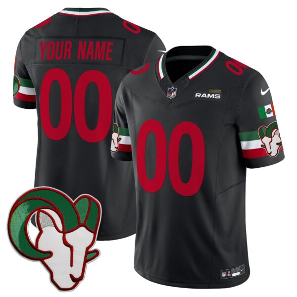 Rams Mexico Vapor Limited Custom Jersey – All Stitched – Black Jersey
