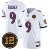Ravens Jacoby Jones Patch Vapor Limited Jersey – All Stitched – White – Justin Tucker Jersey
