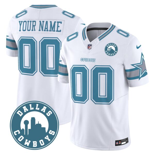 Cowboys Dallas City Patch Vapor Limited Custom Jersey – All Stitched – Heritage Jersey