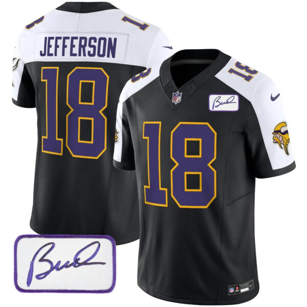 Vikings Vapor Limited Player 2024 Jersey TLA – All Stitched – Black Alternate – Justin Jefferson Jersey
