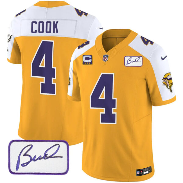 Vikings Vapor Limited Player 2024 Jersey TLA – All Stitched – Gold Alternate – Dalvin Cook Jersey