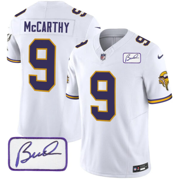 Vikings Vapor Limited Player 2024 Jersey TLA – All Stitched – White – J.J. McCarthy Jersey