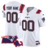Patriots Massachusetts Patch Vapor Custom Jersey – All Stitched – White Jersey