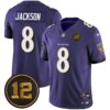 Ravens Jacoby Jones Patch Vapor Limited Jersey – All Stitched – Purple – Lamar Jackson Jersey