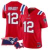 Patriots Massachusetts Patch Vapor Jersey – All Stitched – Red – Tom Brady Jersey