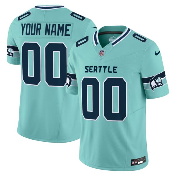 Seahawks Seattle City Vapor Limited Custom Jersey – All Stitched – Teal Jersey