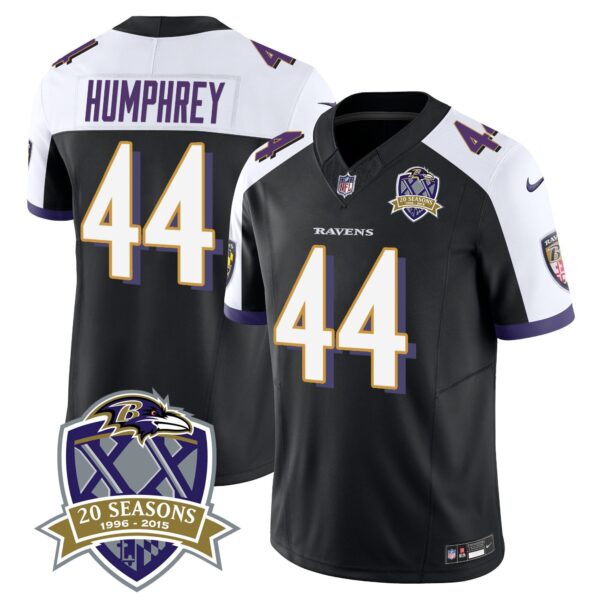 Ravens 20th Season Patch Vapor Limited Jersey – All Stitched – Black Alternate – Marlon Humphrey Jersey