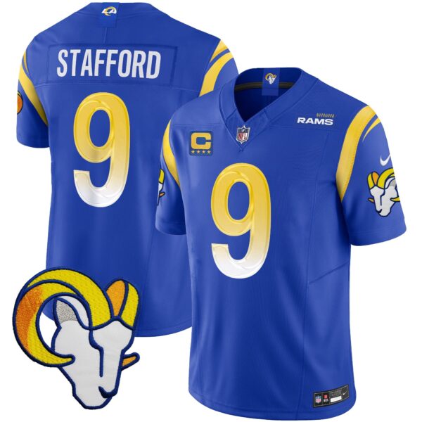 Rams Vapor Limited Jersey V2 – All Stitched – Royal – Matthew Stafford Jersey