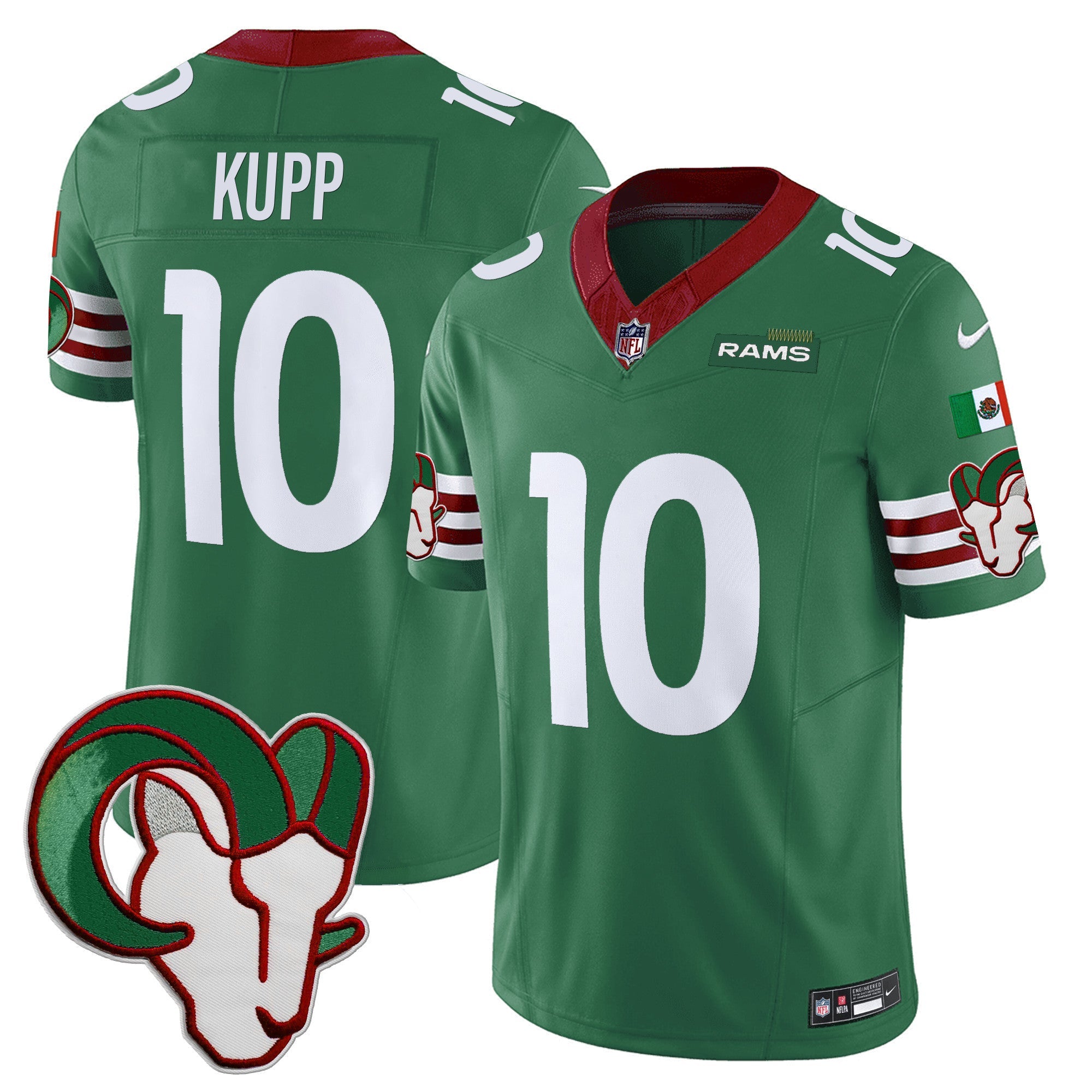 Rams Mexico Vapor Limited Jersey – All Stitched – Green – Cooper Kupp Jersey