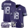 Minnesota Vikings 2024 Winter Warrior Skol Patch Vapor Limited Jersey V2 – All Stitched – Purple – Justin Jefferson Jersey