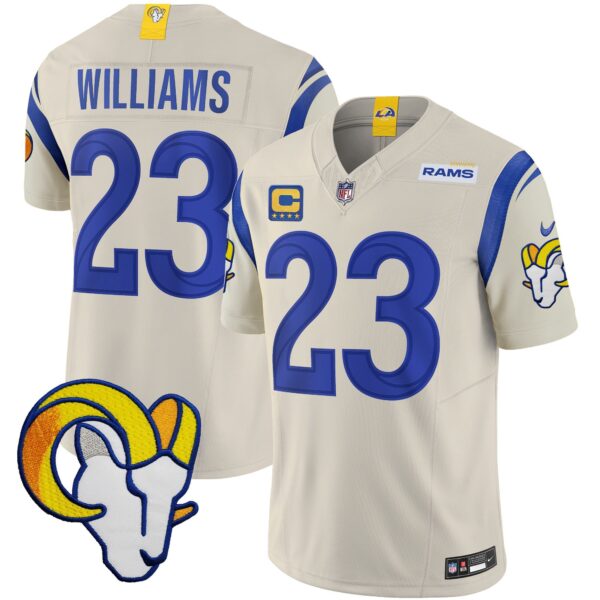 Rams Vapor Limited Jersey V2 – All Stitched – Bone – Kyren Williams Jersey