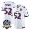 Ravens 20th Season Patch Vapor Limited Jersey – All Stitched – White – Ray Lewis Jersey