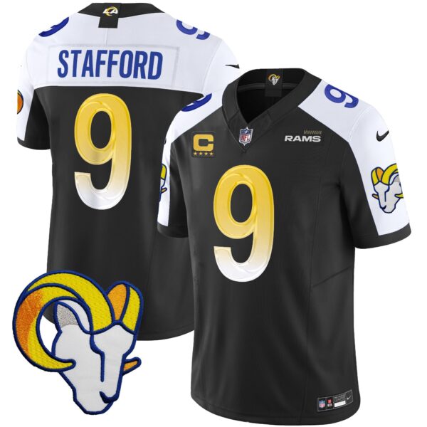 Rams Vapor Limited Jersey V2 – All Stitched – Black Alternate – Matthew Stafford Jersey