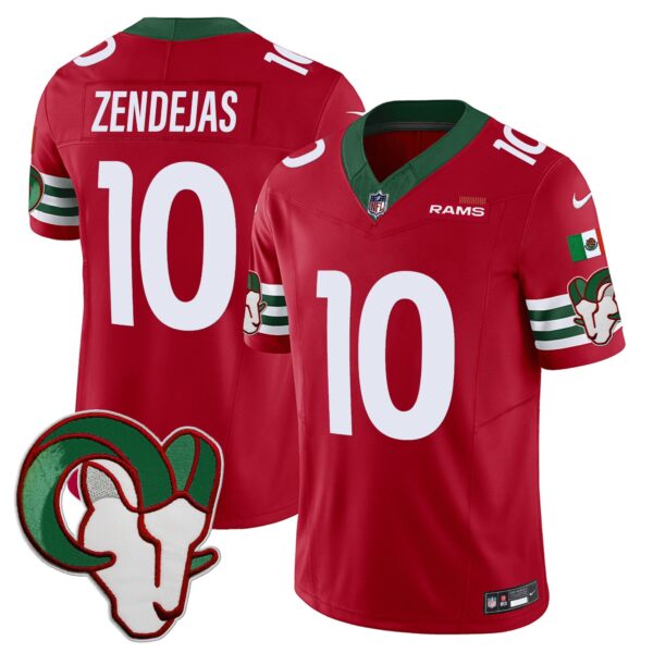 Rams Mexico Vapor Limited Jersey – All Stitched – Red – Tony Zendejas Jersey