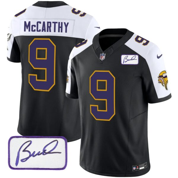 Vikings Vapor Limited Player 2024 Jersey TLA – All Stitched – Black Alternate – J.J. McCarthy Jersey