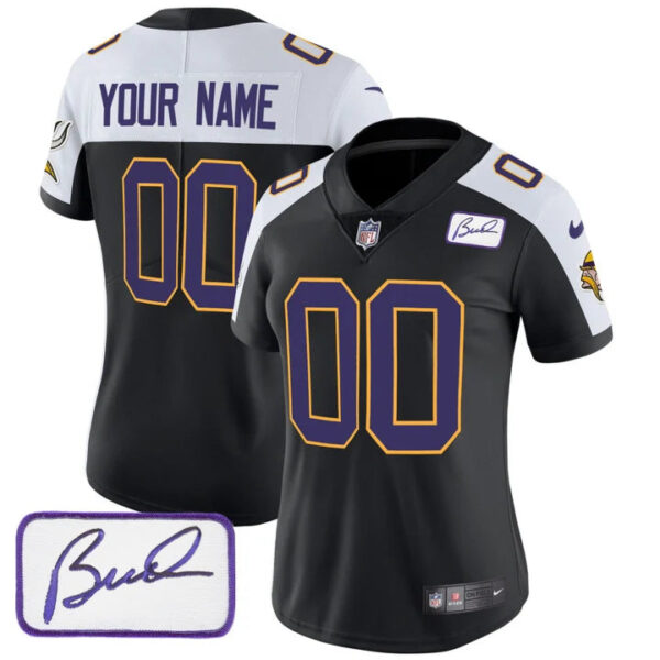 Vikings Vapor Limited 2024 Custom Jersey TLA – All Stitched – Women – Black Alternate Jersey