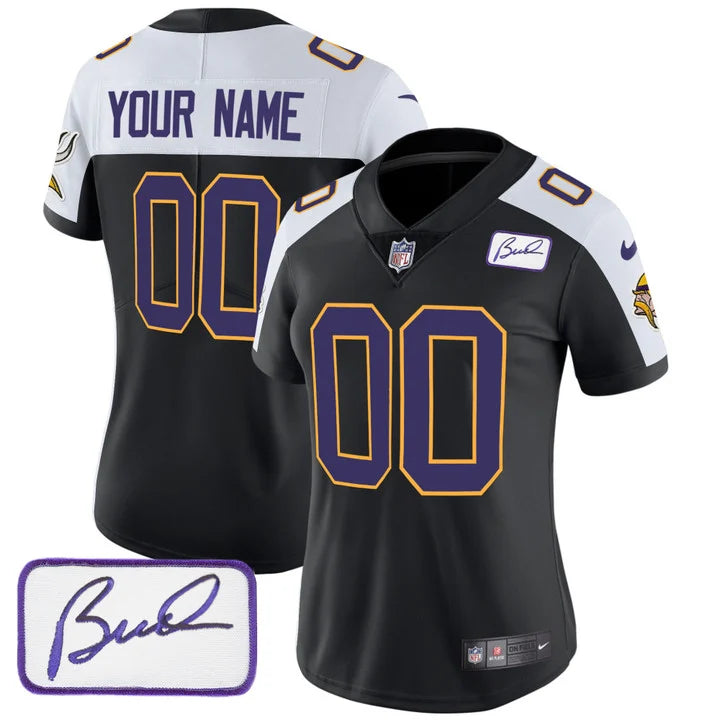 Vikings Vapor Limited 2024 Custom Jersey TLA – All Stitched – Women – Black Alternate Jersey
