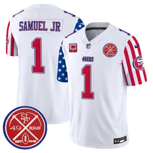 49ers American Style Vapor Limited Jersey – All Stitched – White – Deebo Samuel Jersey