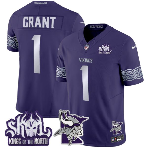 Minnesota Vikings 2024 Winter Warrior Skol Patch Vapor Limited Jersey V2 – All Stitched – Purple – Bud Grant Jersey