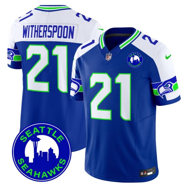 Seahawks 2024 Seattle City Patch Vapor Limited Jersey – All Stitched – Royal Alternate – Devon Witherspoon Jersey