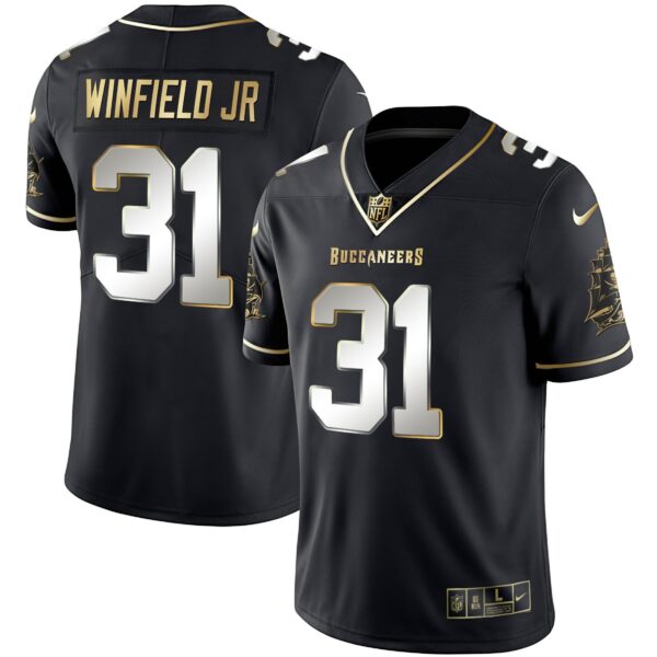 Buccaneers Gold Vapor Jersey – All Stitched – Black Limited – Antoine Winfield Jr. Jersey
