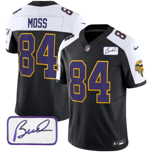 Vikings Vapor Limited Player 2024 Jersey TLA – All Stitched – Black Alternate – Randy Moss Jersey