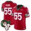 Rams Mexico Vapor Limited Jersey – All Stitched – Red – Tom Fears Jersey