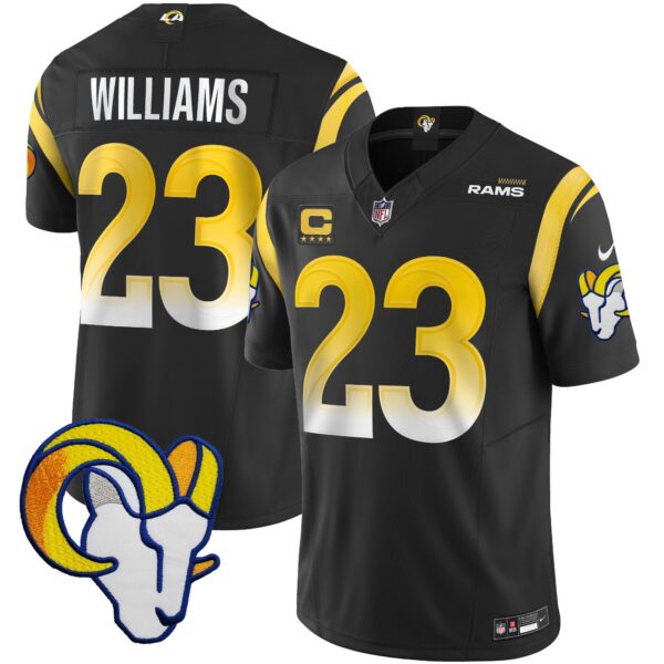 Rams Vapor Limited Jersey V2 – All Stitched – Black – Kyren Williams Jersey