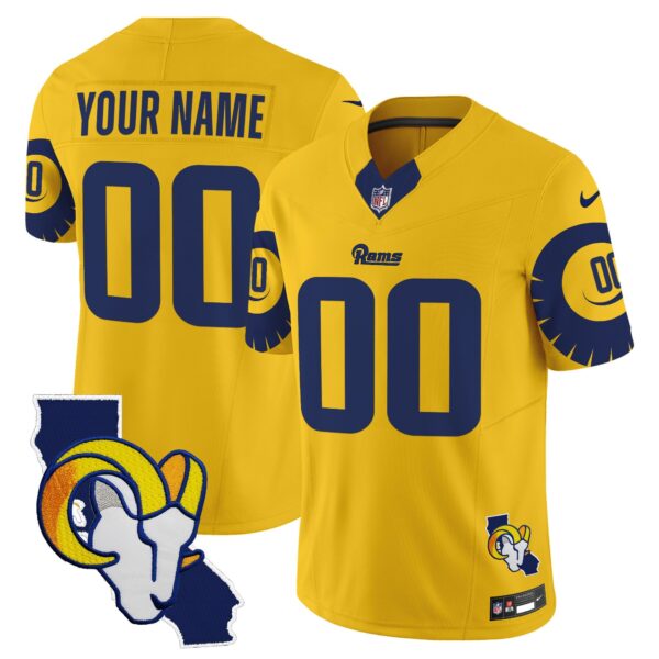 Rams Special Vapor Limited Custom Jersey V2 – All Stitched – Gold Jersey