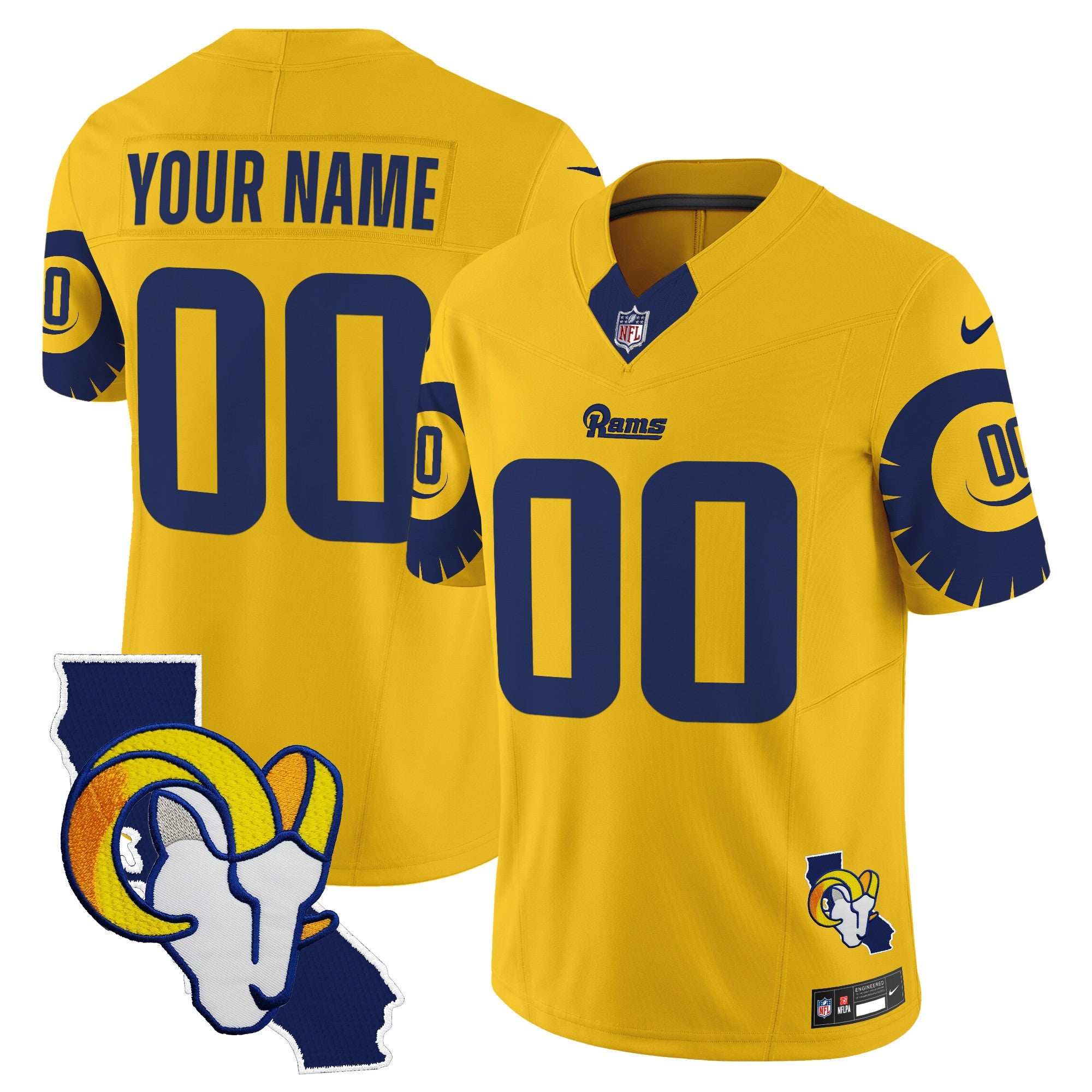 Rams Special Vapor Limited Custom Jersey V2 – All Stitched – Gold Jersey
