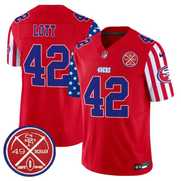 49ers American Style Vapor Limited Jersey – All Stitched – Red – Ronnie Lott Jersey