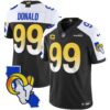 Rams California Patch Vapor Limited Jersey – All Stitched – Black Alternate – Aaron Donald Jersey